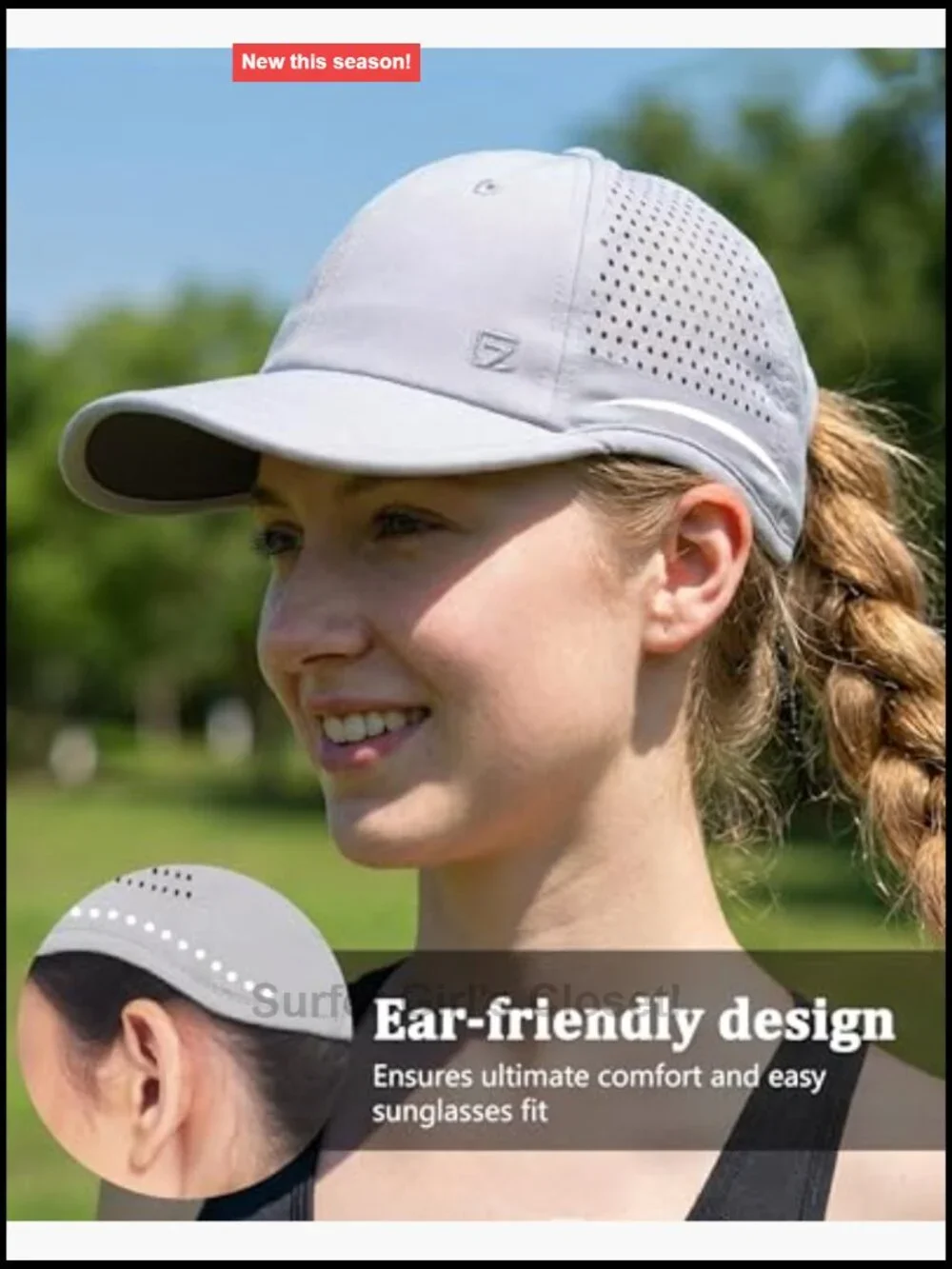 Ponytail Running Hat for Women with Large Hole – Foldable Breathable